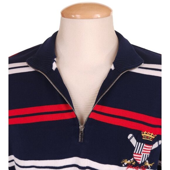 Paul & Shark Yachting Striped 1/2 Zip Sweater L Mens Navy Blue Collection $375 - Picture 5 of 15